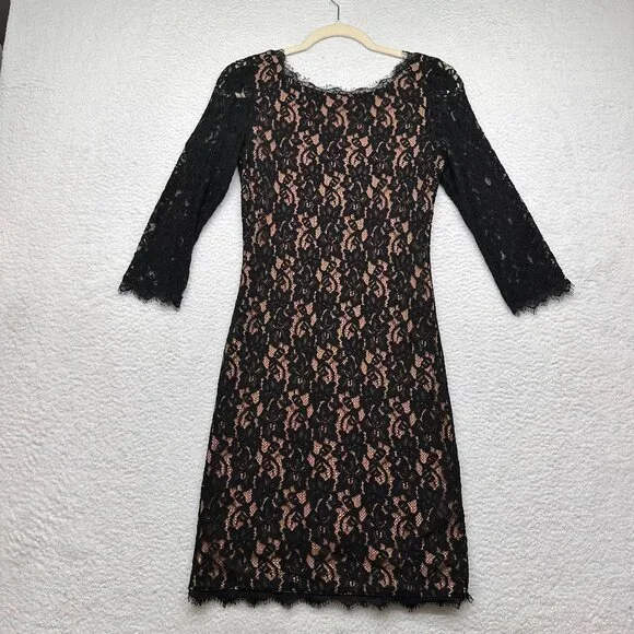 Aritzia Babaton | Women's Lace Mini Dress Black Size 4 - Picture 1 of 10